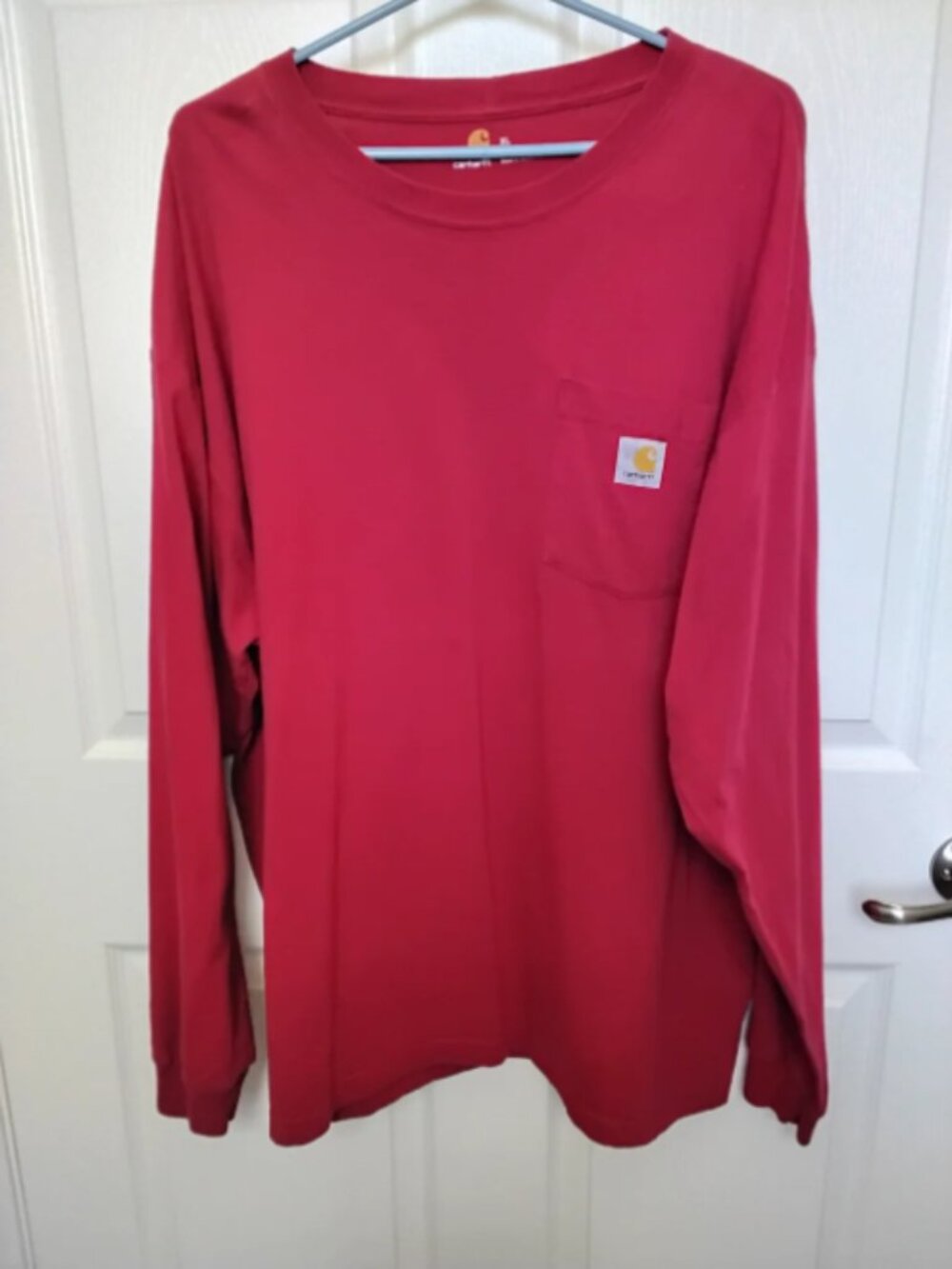 Carhartt Pocket Long Sleeve Tee in Deep Red